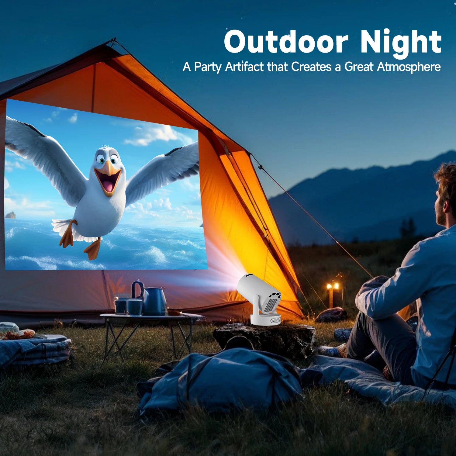 HY300 Pro+ 4K Portable Projector – 8000 Lumens | Android 11 | Ultra Bright & Compact
