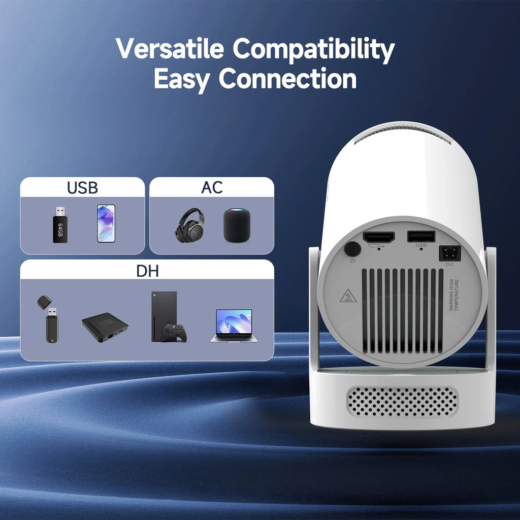 HY300 Pro+ 4K Portable Projector – 8000 Lumens | Android 11 | Ultra Bright & Compact